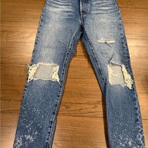Like New Levi’s 501 Premium Distressed Jeans, W23 L26 (cropped)